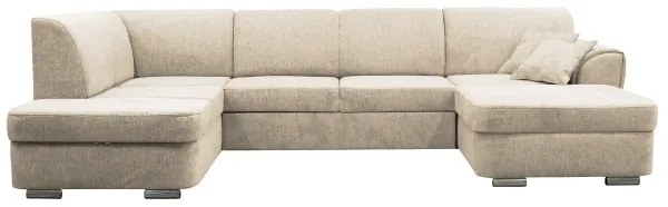 Rozkladacia ľavá rohová sedacia súprava do tvaru U SERPA, béžová, s úložným priestorom