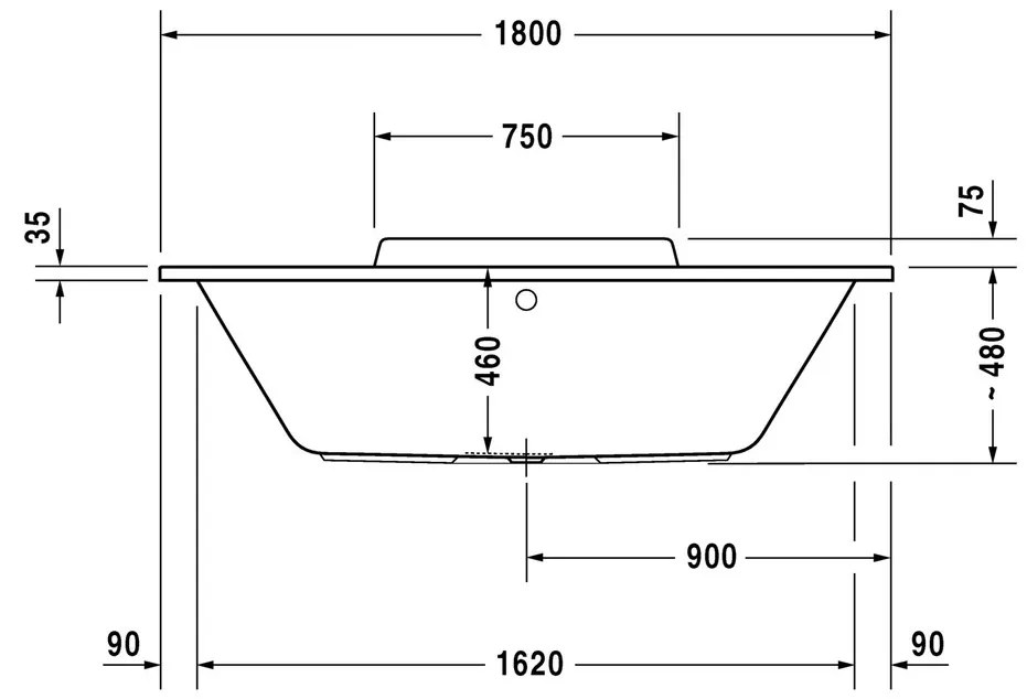 Duravit DuraStyle - vaňa 180x80 cm, 700298000000000