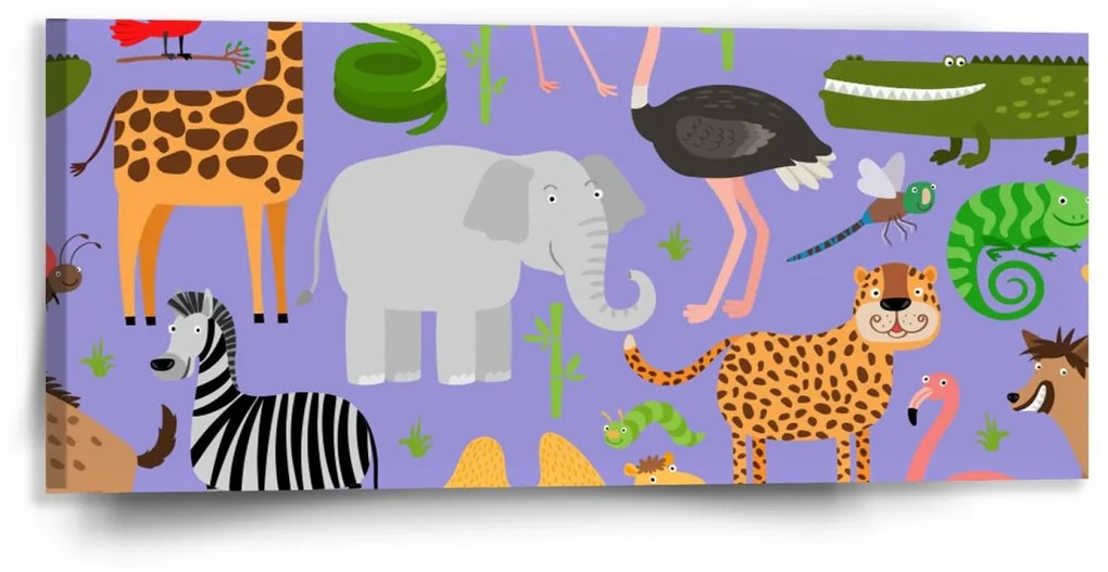 Sablio Obraz Animované safari - 110x50 cm