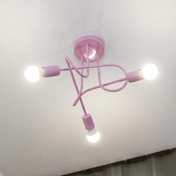 Prisadený luster OXFORD 3xE27/15W/230V ružová