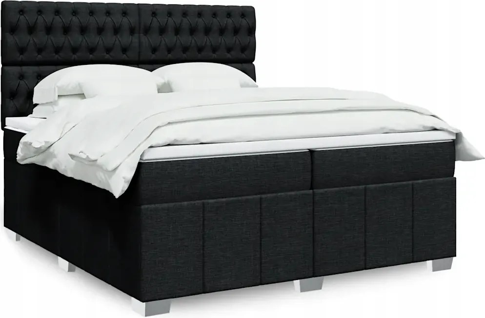 vidaXL Boxspring posteľ s matracom čierna 200x200 cm látka