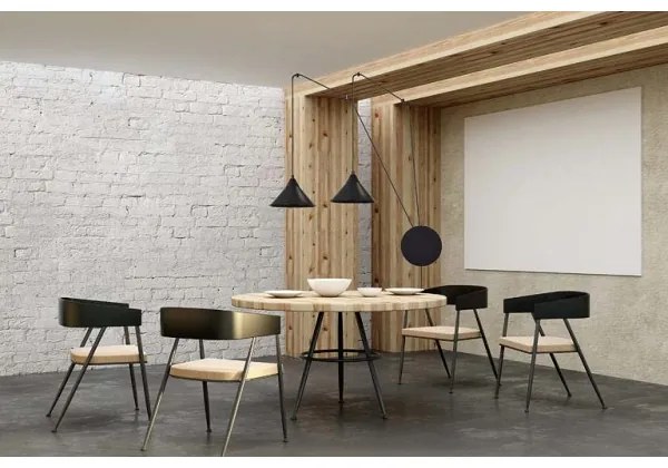 Luster na lanku ABRAMO 2xE27/15W/230V čierna