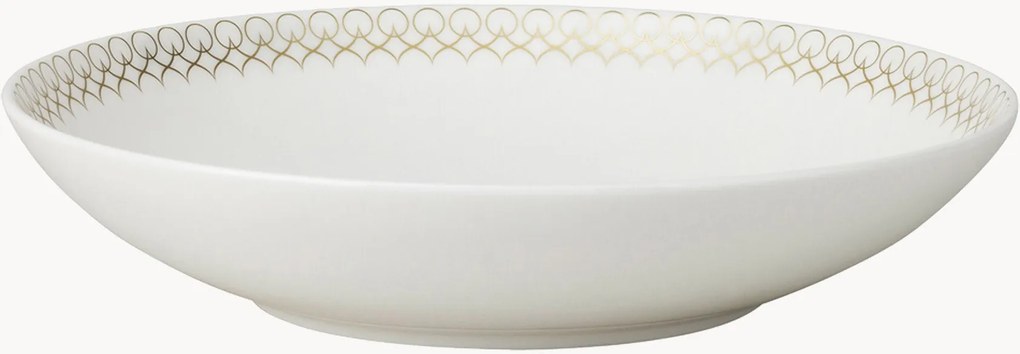 Hlboké taniere z kostného porcelánu Jade, 6 ks