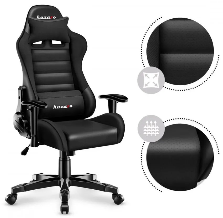 Ergonomické čierne herné kreslo pre teenegerov