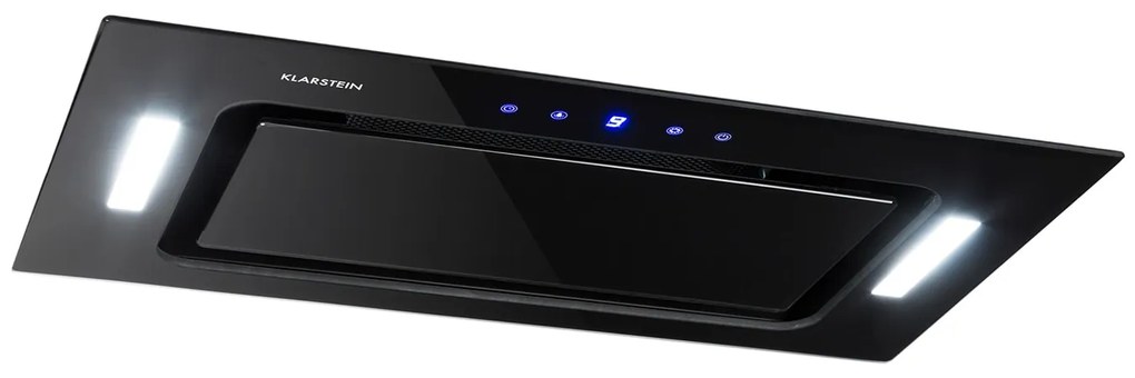 Klarstein Hektor, digestor, 52 cm, vstavaný, 530 m³/h, LED, dotykové ovládanie, sklo, čierny