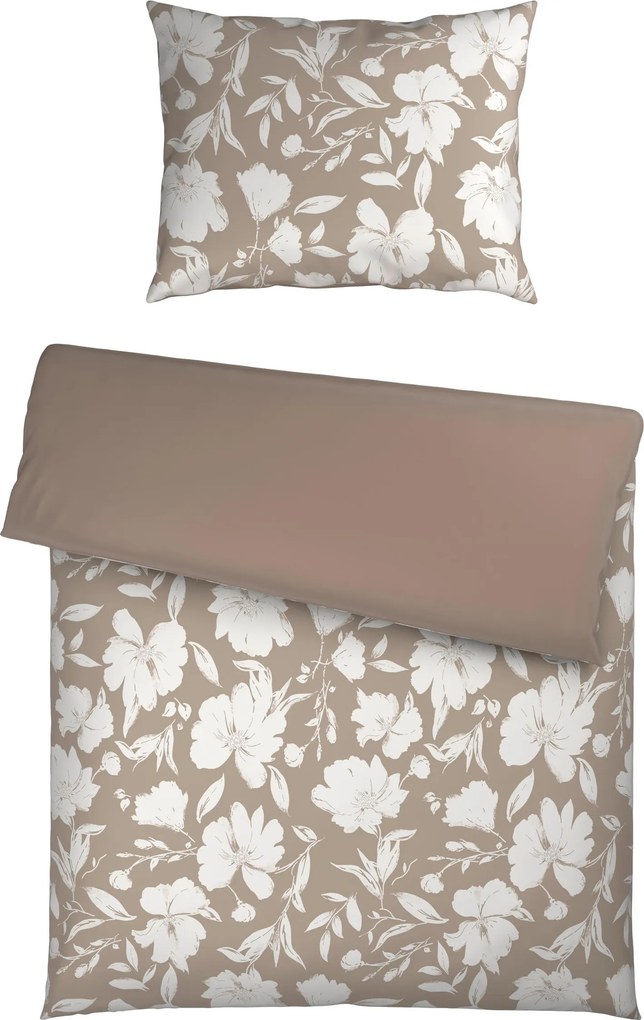 XXXLutz OBOJSTRANNÁ POSTEĽNÁ BIELIZEŇ, satén, taupe, 140/200 cm Novel - Obliečky & plachty - 005397065002