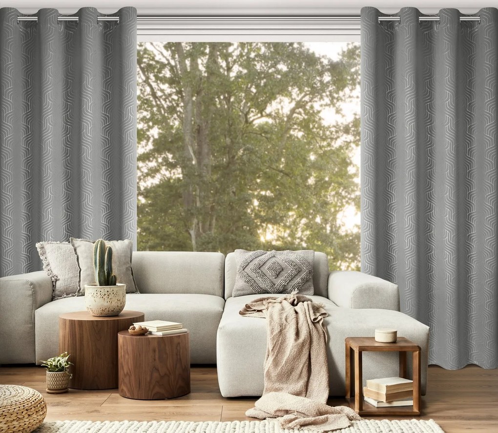 ZÁVES NA KRÚŽKOCH OLETA 140X250 CM VZOROVANÁ