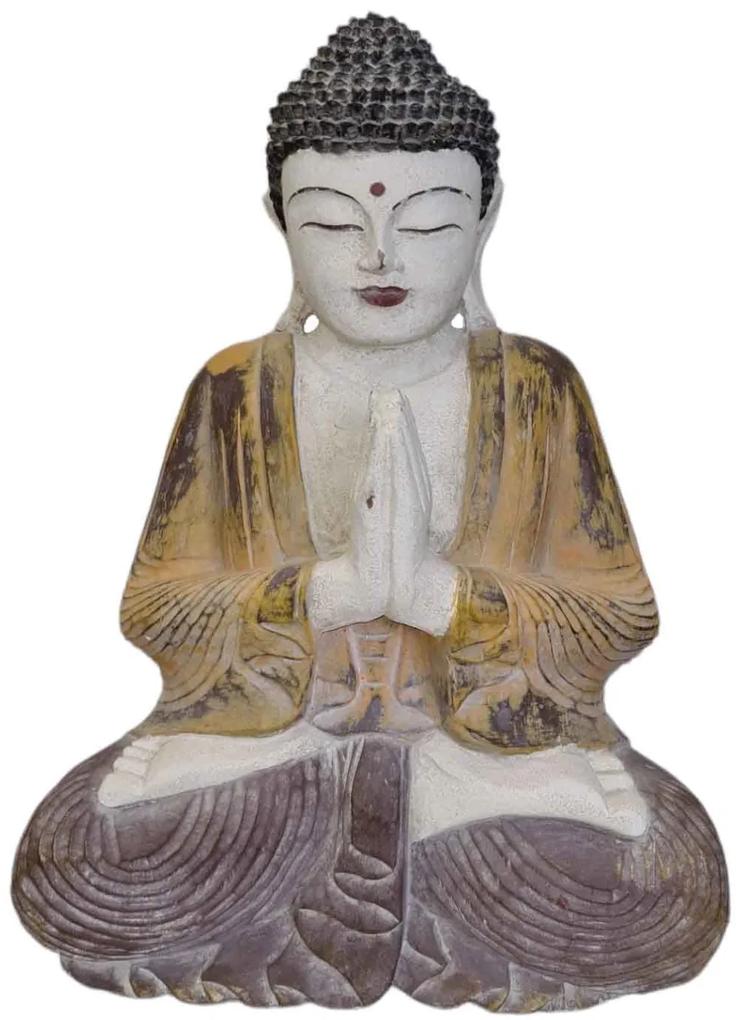 Buddha žlutý s patinou 4 50 cm