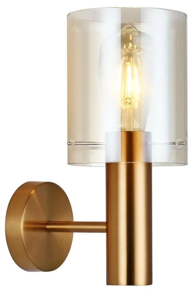 ITALUX WL-5581-1A-BRO+AMB - Nástenné svietidlo SARDO 1xE27/40W/230V mosadz