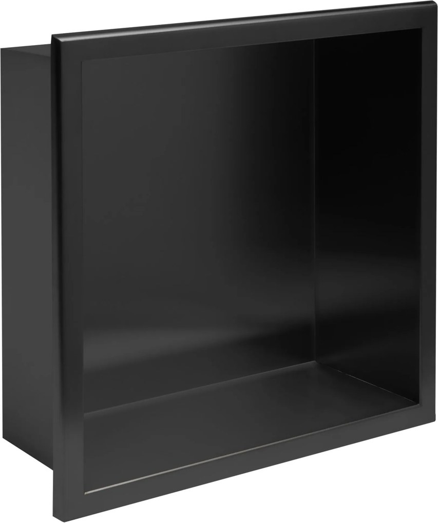 Rea Rea, oceľová kúpeľňová polička 30x30 cm, čierna matná, REA-05603