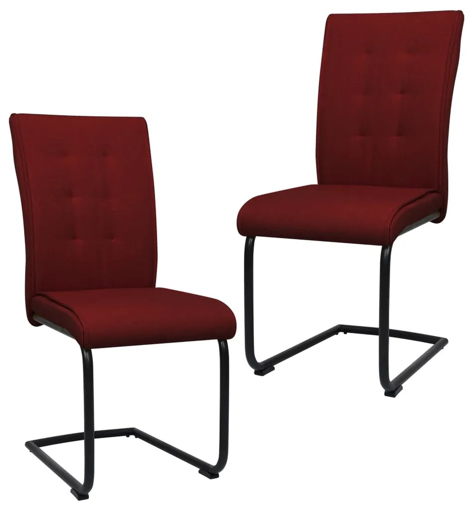 vidaXL Jedálenské stoličky s perovou kostrou 2 ks vínovočervené látka