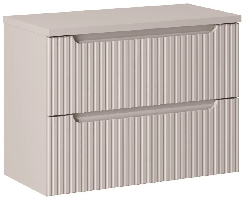Závěsná skříňka pod umyvadlo Nova Cashmere II s deskou 80 cm kašmír