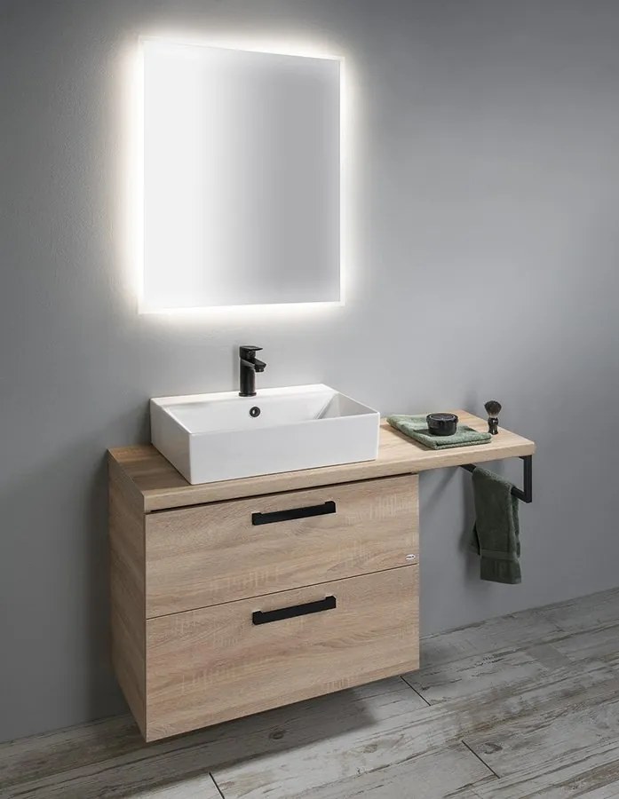 Aqualine Sapho, VEGA pracovná doska 72,5x45cm, dub platin, VG775