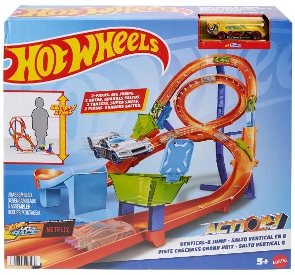 Hot Wheels Mestská transformačná pretekárska veža / Akčná skokanská dráha 8 (vertikálna osmičková dráha Hmb15) (100396475)