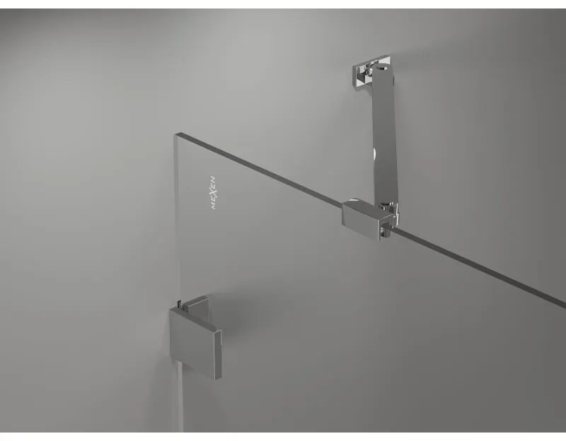Mexen Lunar-B, výklopný sprchový kút ľavý 90 x 90 cm, 8mm číre sklo, chrómový profil, 832-090-090-01-00-L