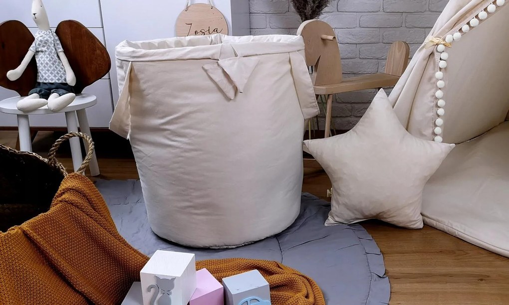 Detský kôš na hračky SUPERIOR - ECRU