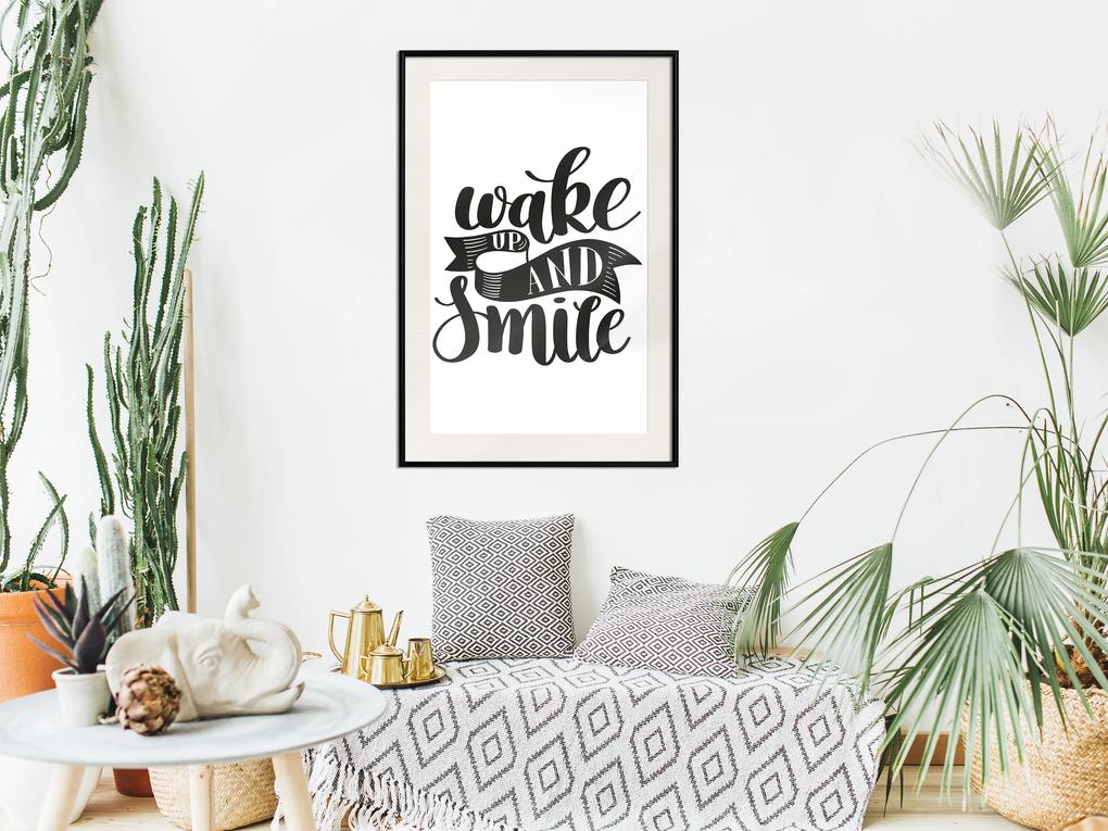 Artgeist Plagát - Wake up and Smile [Poster] Veľkosť: 40x60, Verzia: Zlatý rám s passe-partout