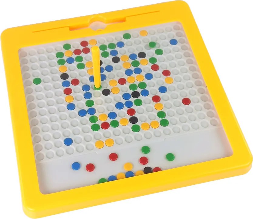 LEAN Toys Magnetická tabuľa so 100 korálkami Žltá