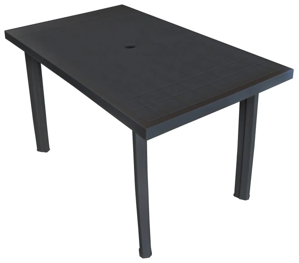 vidaXL Záhradný stôl, antracitový 126x76x72 cm, plast