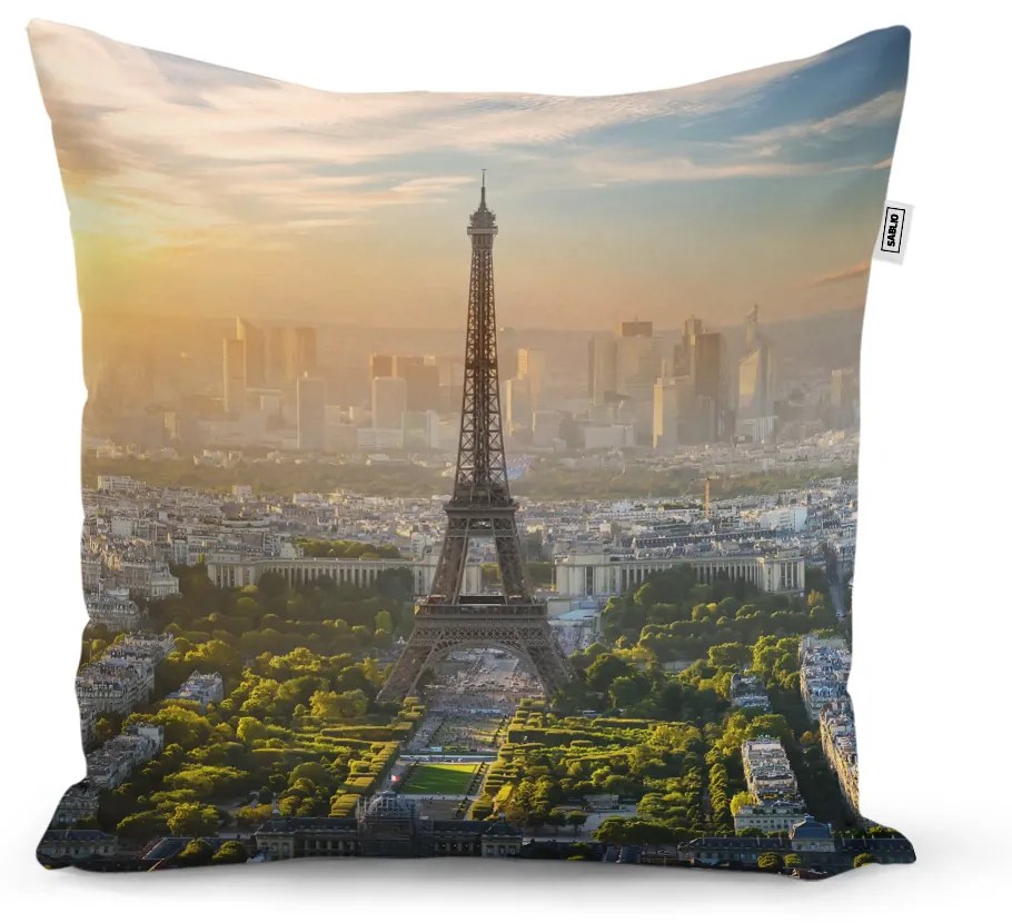 Sablio Vankúš Paríž Eiffelova veža Skyline - 40x40 cm