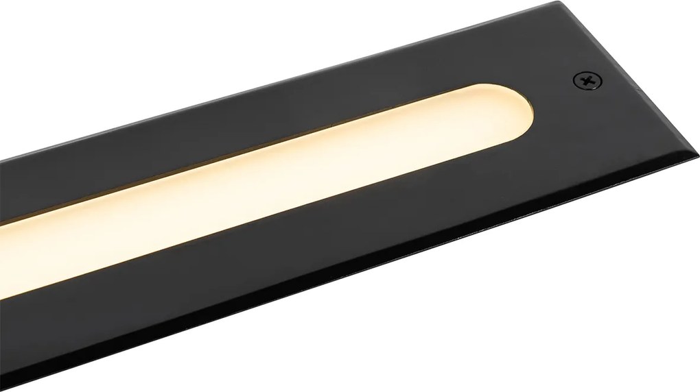 Sada 2 moderných zemných bodových svetiel čierna 50 cm vrátane LED IP65 - Eline