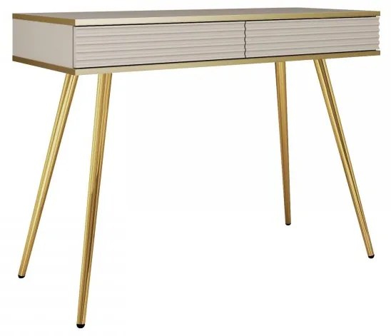 Toaletný stolík Oanisew T102, Farby:: biela / biela + zlatá