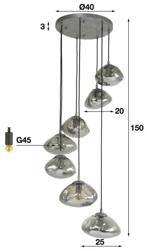 Luster 70-11 7L Round Cloud - Komfort-nábytok