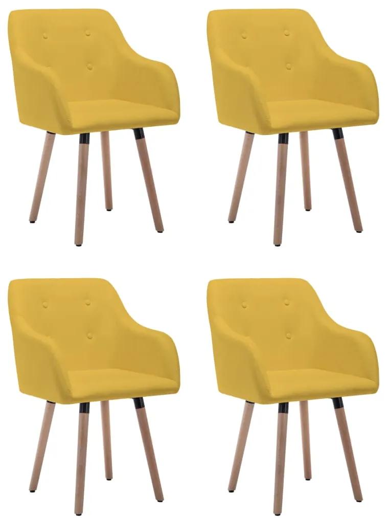 vidaXL Jedálenské stoličky 4 ks, horčicovo žlté, látka | BIANO