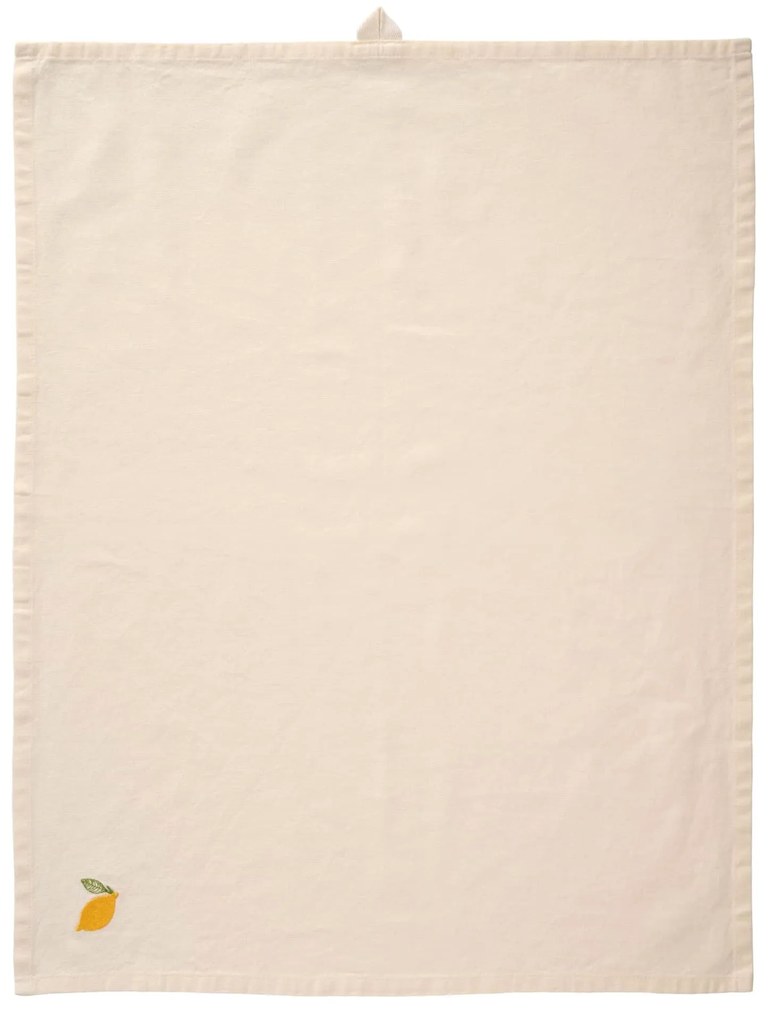 Ib Laursen Bavlnená utierka Lemon Embroidered