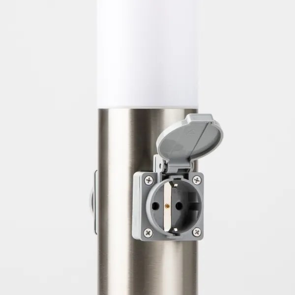 Brilagi - Vonkajšia lampa s 2 zásuvkami SCHUKO NOVA 1xE27/15W/230V 40 cm IP44 chróm