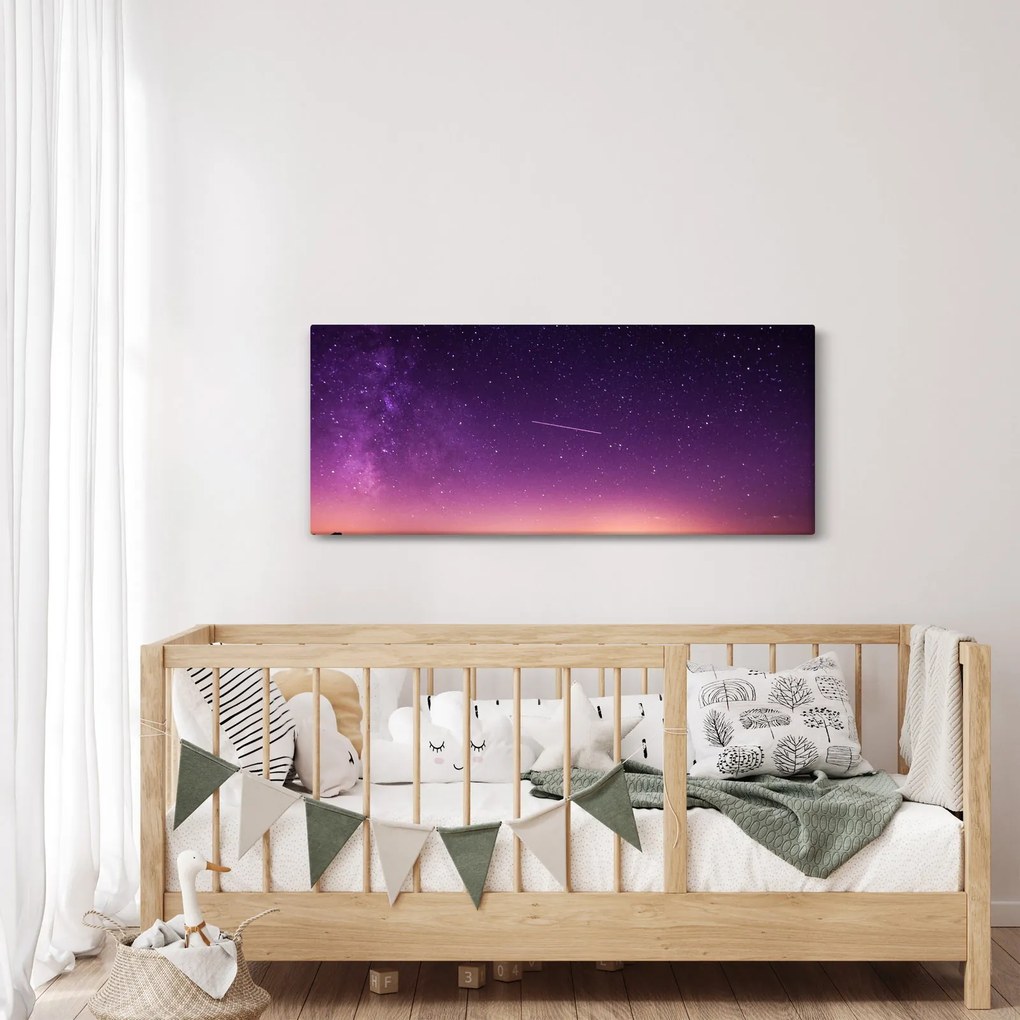 Obraz oblohy s padajúcou hviezdou (120x50 cm)