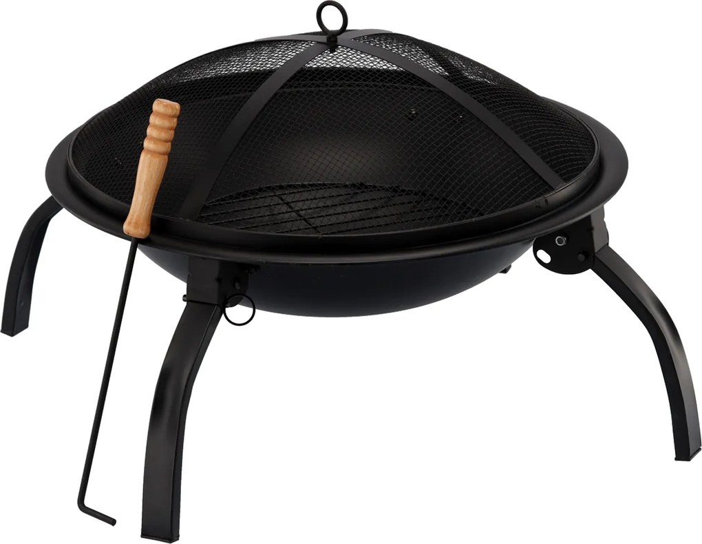 CH Prenosné záhradné oceľové ohnisko s grilom