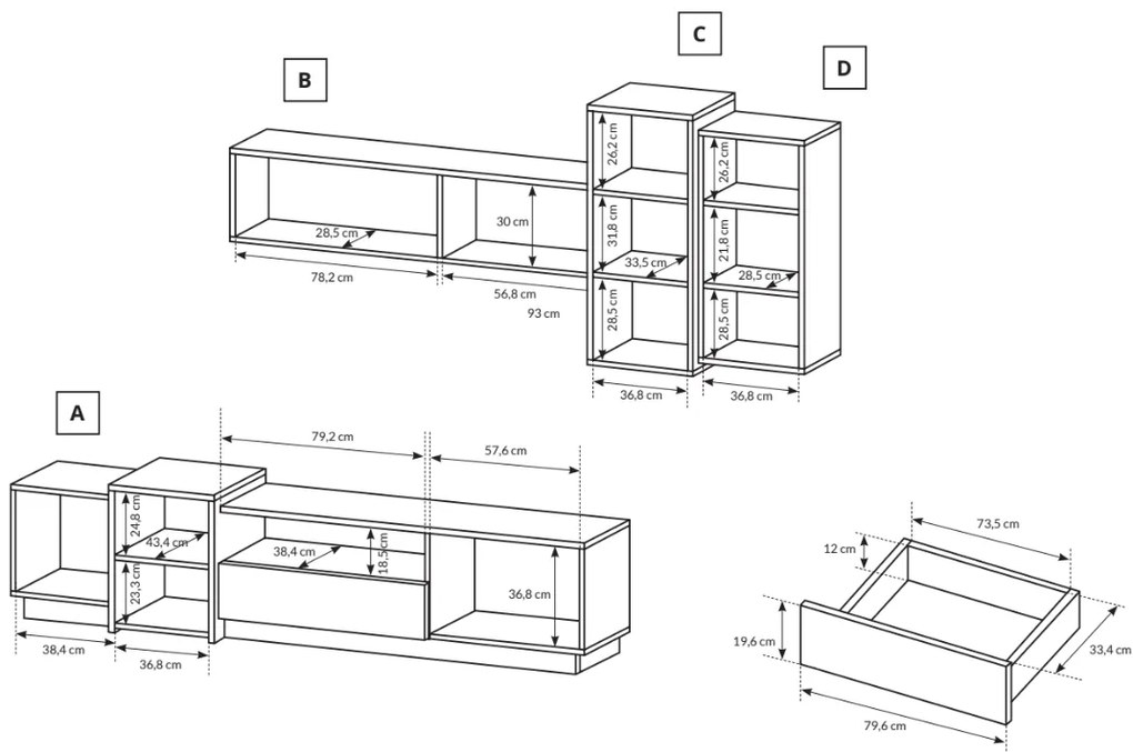 Obývacia stena LAS 3D