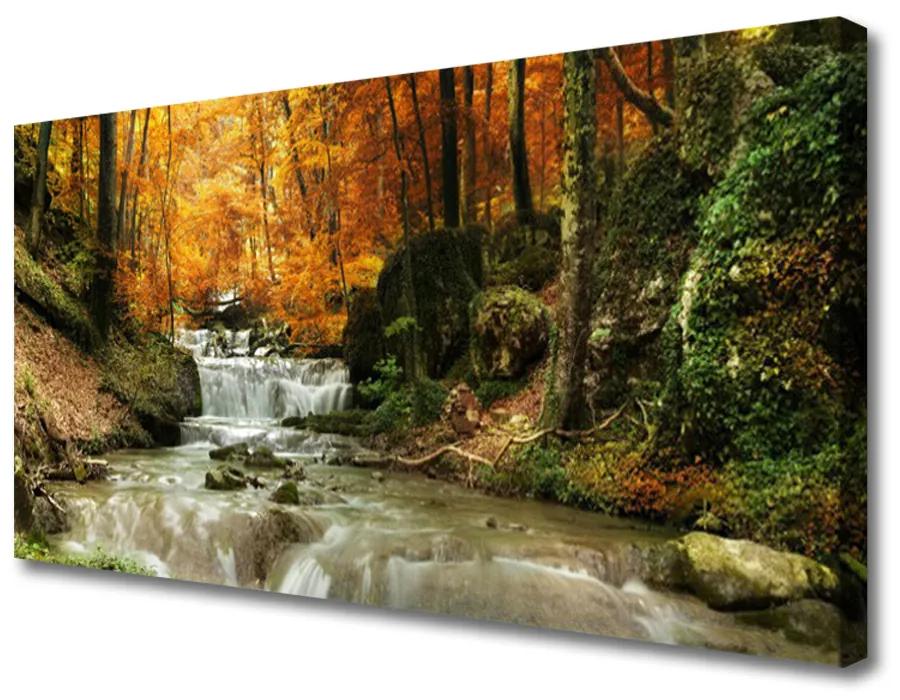 Obraz Canvas Vodopád les príroda 140x70cm