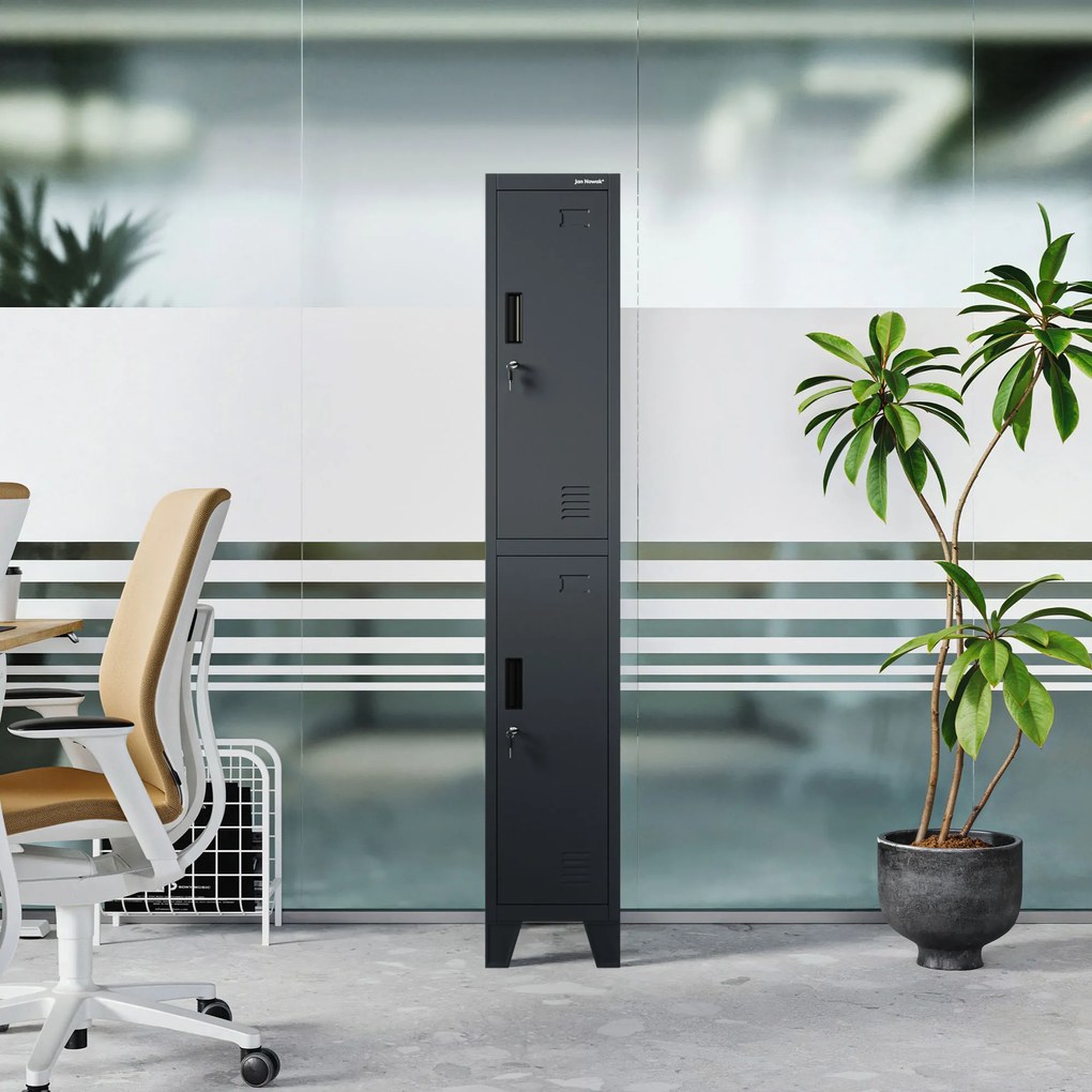 Šatníková skriňa pre zamestnancov antracitová BARTEK 1 Plus 292 x 1720 x 450 mm