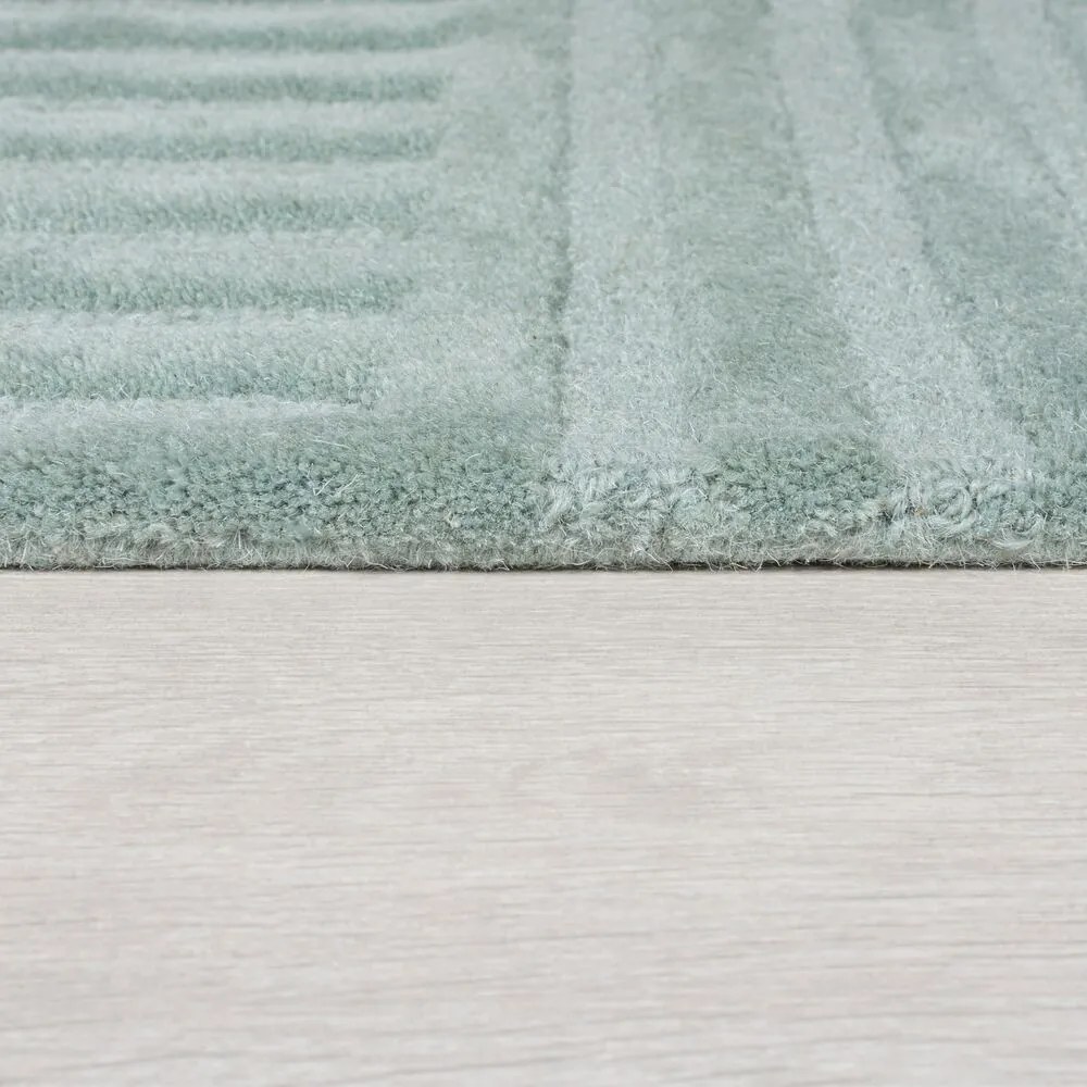 Flair Rugs, Kusový koberec Solace Zen Garden Duck Egg, 120x170, zelená, obývacia izba