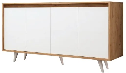 Komoda SHANS 86x140 cm hnedá/biela