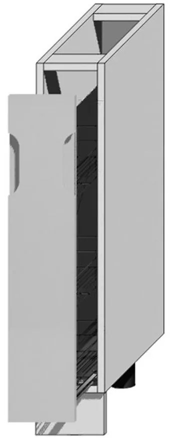 Kuchynská skrinka Zoya D15 Cargo + košík  Svetlo šedá mat/biely