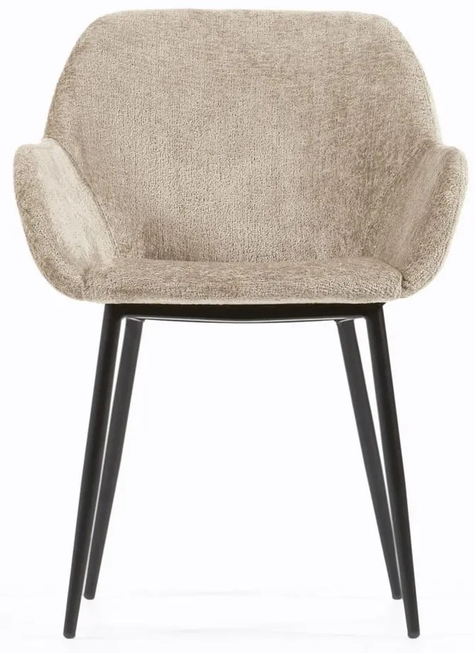Béžové čalúnené jedálenské kreslo Konna – Kave Home