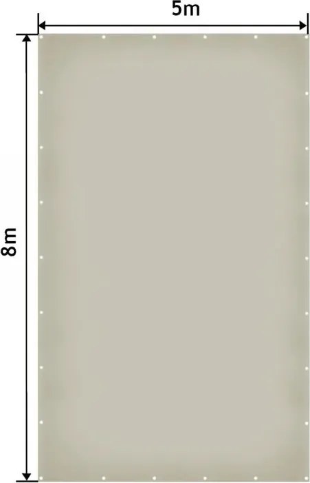 JAGO Plachta 650 g/m², hliníková oka, šedá, 5 x 8 m