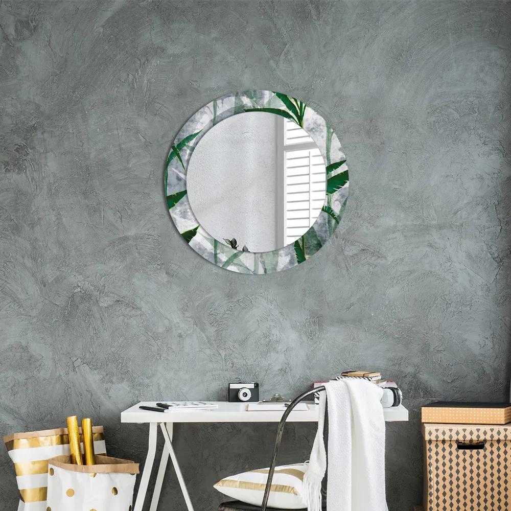 Okrúhle ozdobné zrkadlo Tropické listy fi 60 cm