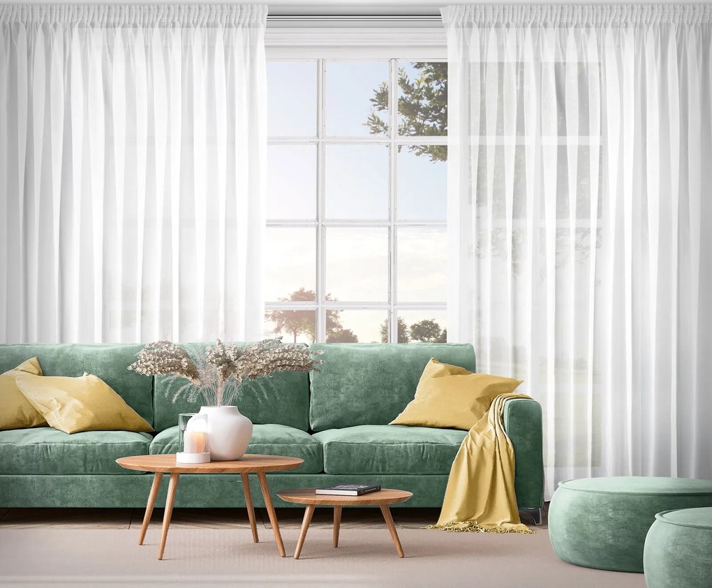 ZÁCLONA NA PÁSKE LUCY 300X250 CM BIELA