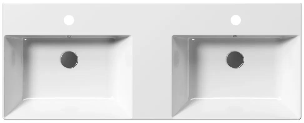 GSI, KUBE X keramické dvojumývadlo 120x47 cm, biela ExtraGlasse, 9425111