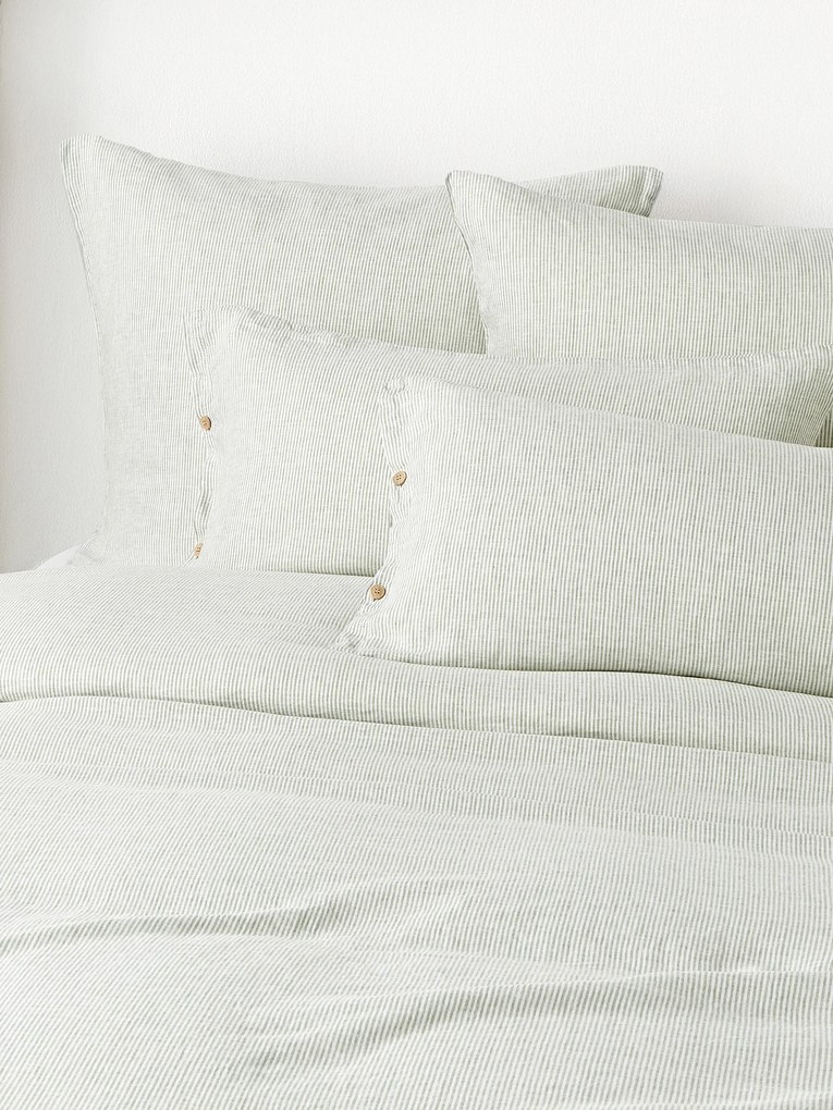 Ľanová obliečka na paplón's vypraným vzhľadom a's jemnými pruhmi Rinna