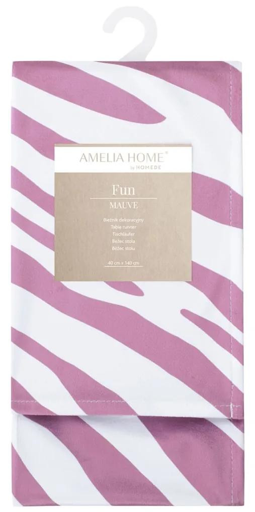 Ubrus AmeliaHome FUN bílá/růžová 40 x 140 cm
