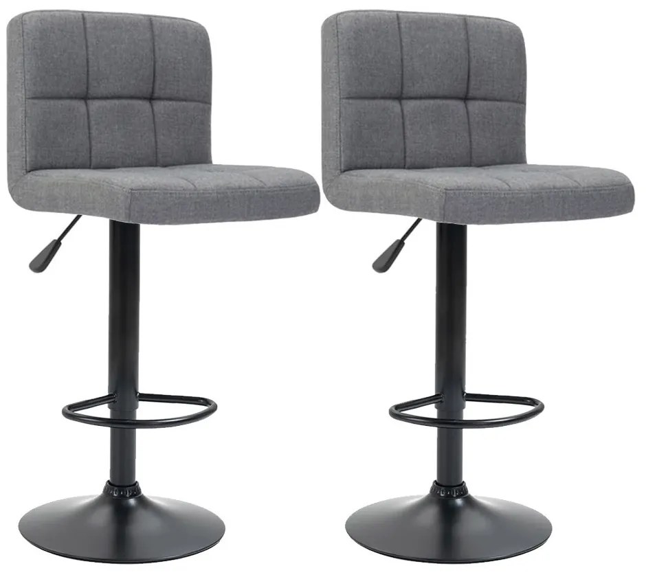 Barové stoličky s látkovým poťahom, 2 ks, rôzne farby- svetlosivé