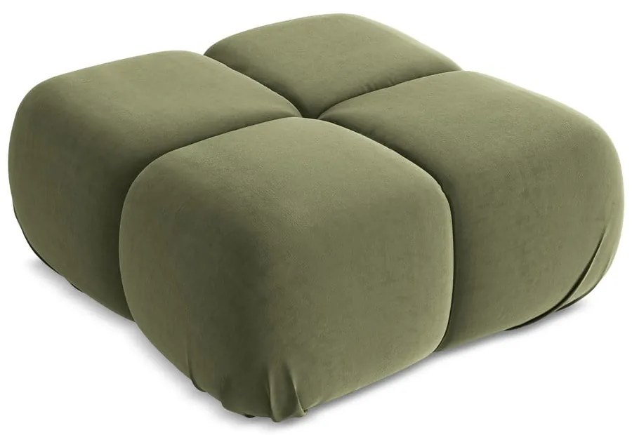 Svetlozelená zamatová modulárna podnožka Lokua – Makamii