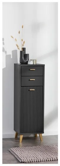 Livarno home Kúpeľňová skrinka vo zvlnenom vzhľade, antracitová (100378831)