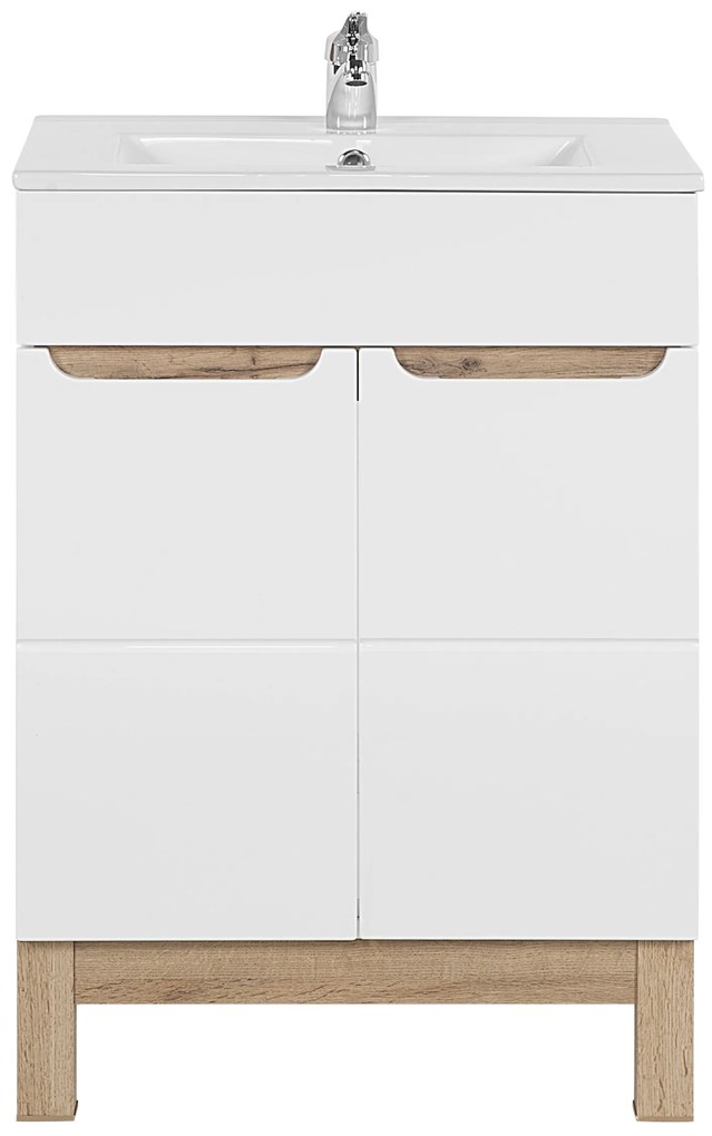 Kúpeľňová stojaci skrinka pod umývadlo BALI biela 60 cm