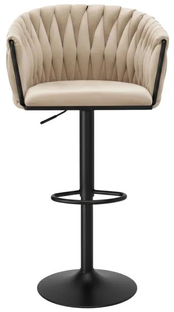 Barová stolička COFTON zamatová, béžová / čierna